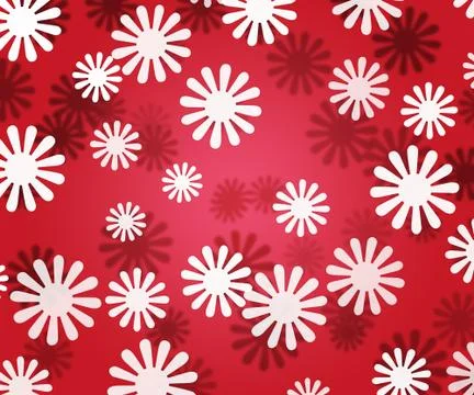 White flowers simple red texture 스톡 일러스트