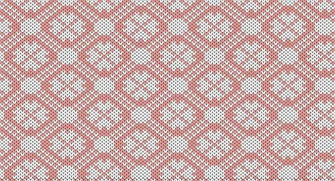White flowers in a square frame knitted pattern, Festive Sweater Design. Seam Stock Illustration