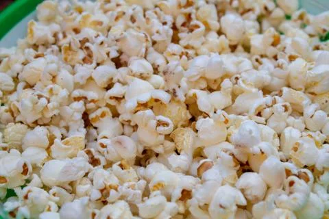 White fluffy close up popcorn texture background Stock Photos