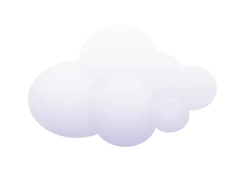 White fluffy cloud in balloon shape, realistic fog in atmosphere イラスト素材