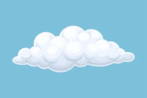 White fluffy cloud on blue sky. Storage solution, database, networking 库存插图