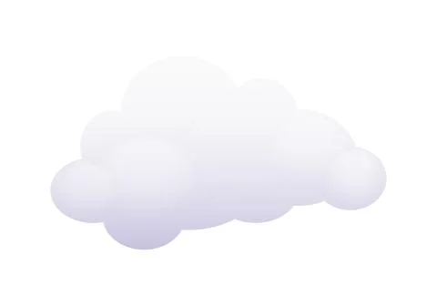 White fluffy cloud in bubble shape, realistic abstract cloudy weather decoration Stock Illustration