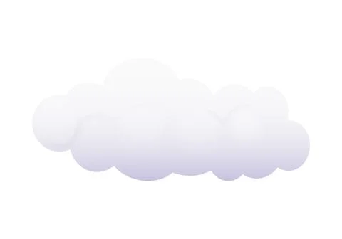 White fluffy cloud in bubble shape, realistic sky element イラスト素材