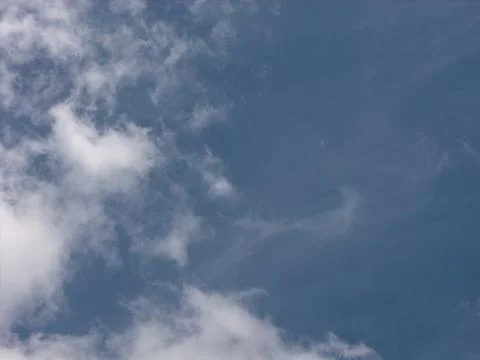 White fluffy cloud floating in clear blue sky Stock Photos