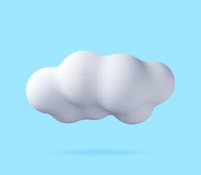 White fluffy cloud icon in 3D style 스톡 일러스트