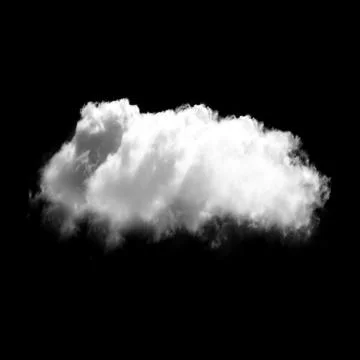 White fluffy cloud isolated over black background イラスト素材