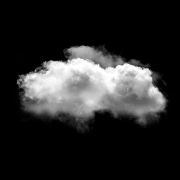 White fluffy cloud isolated over black background 스톡 일러스트