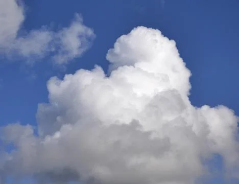 White fluffy cloud over blue sky background, beautiful heaven photo Stock Photos
