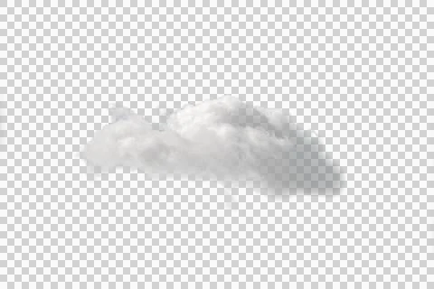 White fluffy cloud on transparent background PNG Foto stock