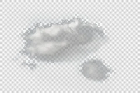 White fluffy cloud on transparent background PNG 스톡 사진