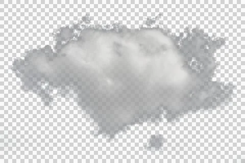White fluffy cloud on transparent background PNG Stock Photos