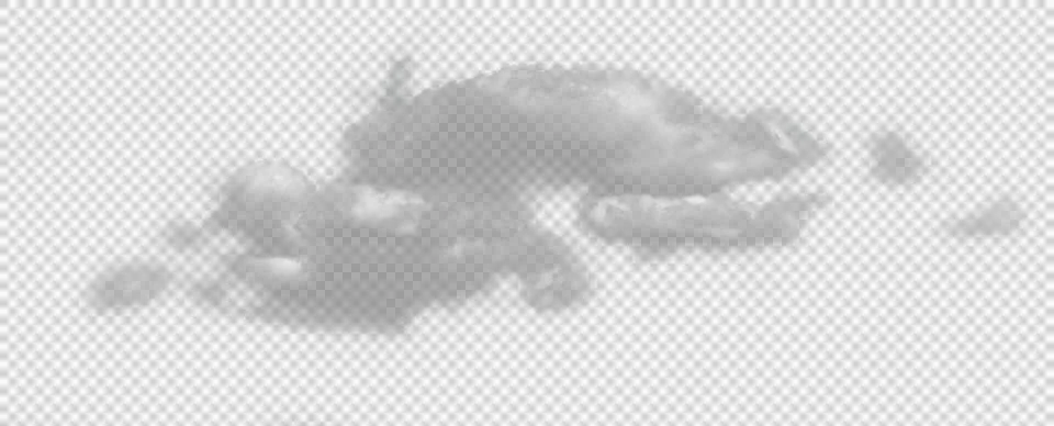 White fluffy cloud on transparent background PNG 스톡 사진