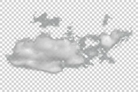 White fluffy cloud on transparent background PNG Stock Photos