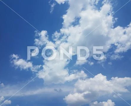White fluffy cloud weather and blue sky outdoor Stock Photos