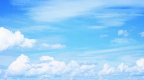 White fluffy clouds and blue sky. time lapse Stock Footage 1215584
