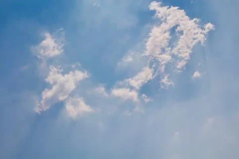 White, Fluffy Clouds And Blue Sky Background From Clouds And Sky 库存照片