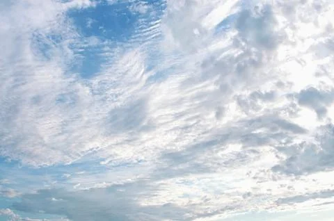 White fluffy clouds background. Stock Photos