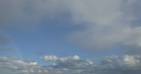 White fluffy clouds in the blue sky Stock Footage 50578489