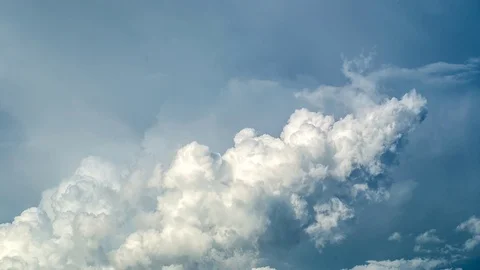 White fluffy clouds in the blue sky Stock-Footage 94270065