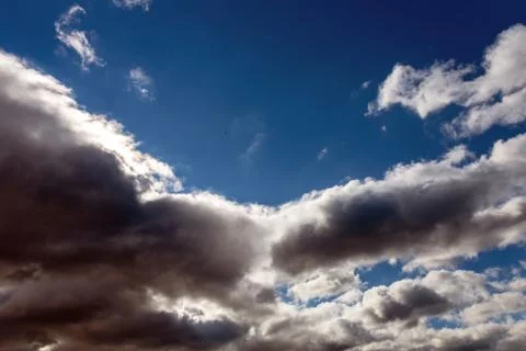 White fluffy clouds in the blue sky Stock-Fotos