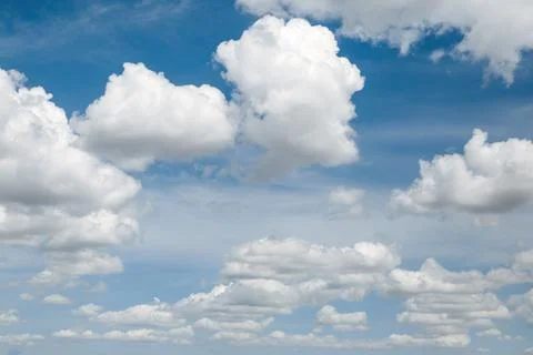 White, Fluffy Clouds In Blue Sky. Background From Clouds Stock Photos