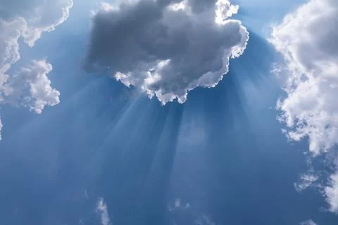 White fluffy clouds in the blue sky Stock-Fotos