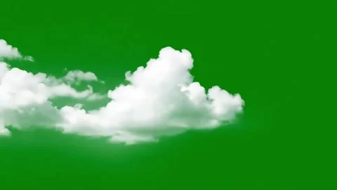 White Fluffy Clouds Floating on Green Screen Background. Stock Footage 317800934
