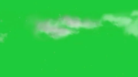 White fluffy clouds on a green screen. Clouds animation moving on green scr.. Stock Footage 307007104