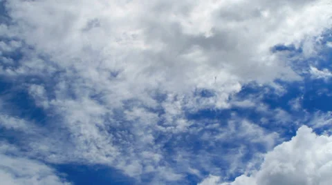 White fluffy clouds over blue sky. Stock Footage 34901210
