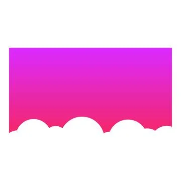 White fluffy clouds over a pink and purple sky background Stock Illustration