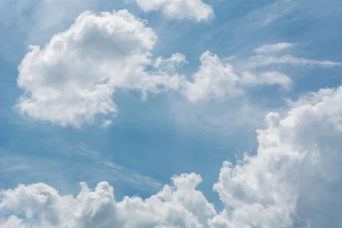 White fluffy clouds Stock Photos