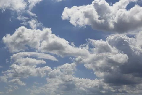 White fluffy clouds Stock Photos