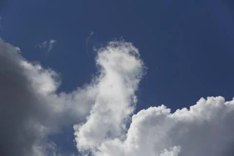 White fluffy clouds in the sky. Stock Photos