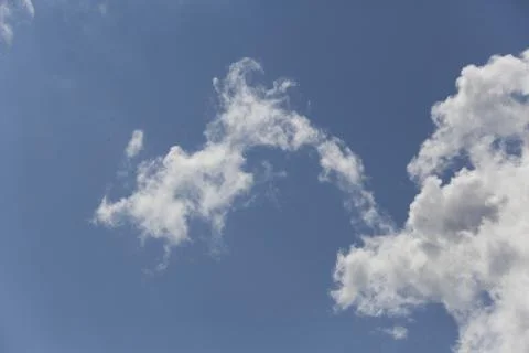 White fluffy clouds in the sky. Foto stock