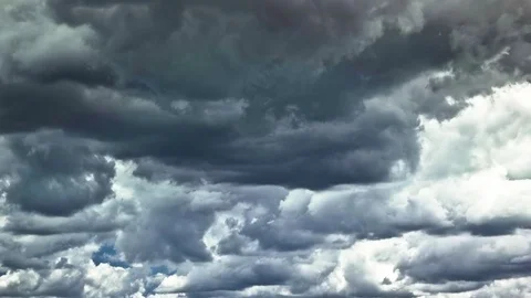 White fluffy clouds in sunny sky Stock Footage 76105570