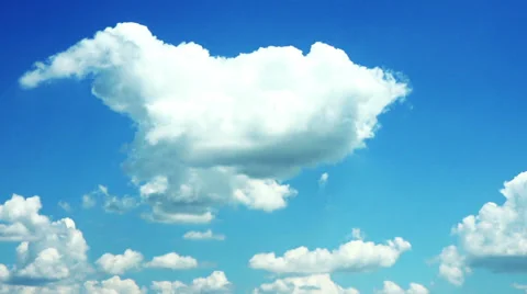 White fluffy clouds time lapse Stock Footage 39698514