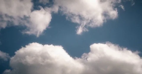 White fluffy clouds time lapse background. Clean shot Stock Footage 85163328
