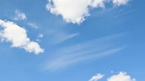 White fluffy clouds time lapse, blue sky background. 動画素材 130316707