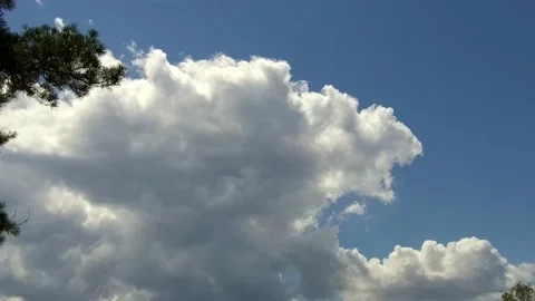 White fluffy clouds time lapse 4K Stock Footage 136270925