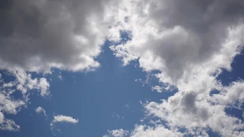 White fluffy clouds timelapse and airplanes flying by Video stock 277163693