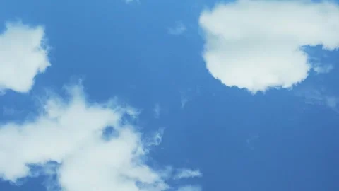 White Fluffy Cotton Clouds Float Across the Clear Sunny Blue Sky Time Lapse. Goo Video stock 309808692