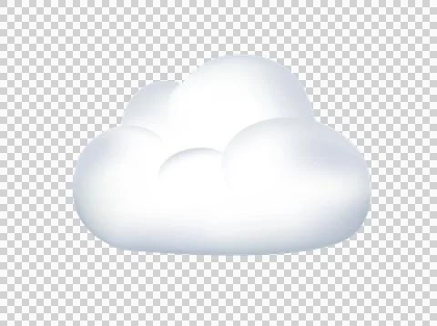 White fluffy cumulus cloud, cloudy, overcast day icon Stock Illustration