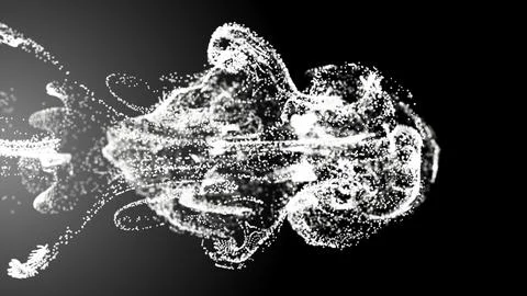 White fluid particle dots are flowing in the animated video. Animation of g.. Stockillustratie