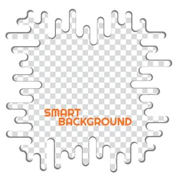 White fluid waves frame with shadow. Abstract dynamic liquid rounded shapes Stock Illustration