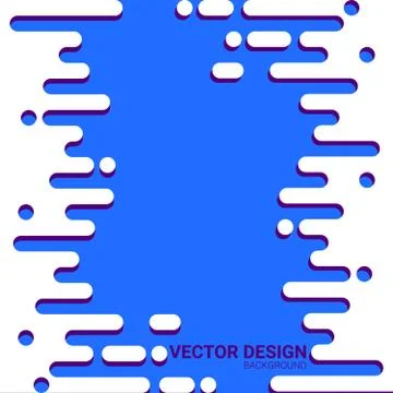 White fluid waves with shadow on blue background. Abstract dynamic liquid Stock Illustration