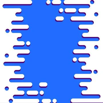 White fluid waves with shadow on blue background. Abstract dynamic liquid rou Stock Illustration