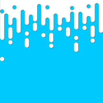 White fluid waves with shadow blue background. Abstract thaw rounded shapes. Stock Illustration