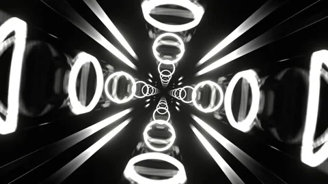 White Fluorescent Abstract Tunnel Background VJ Loop in 4K Stock Footage 316899424