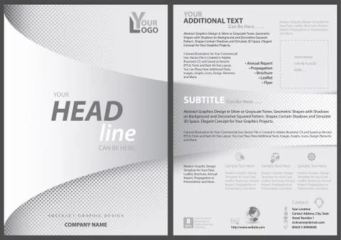 White Flyer Template with Bent Strip Stock Illustration