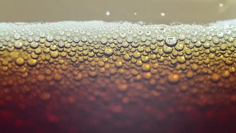 White foam and small bubbles in the drink. Stock Footage 247365702